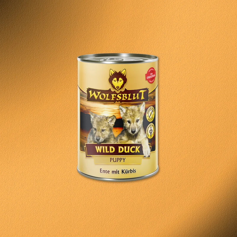 6 x 395g Wolfsblut Puppy Wild Duck - Ente mit Kürbis