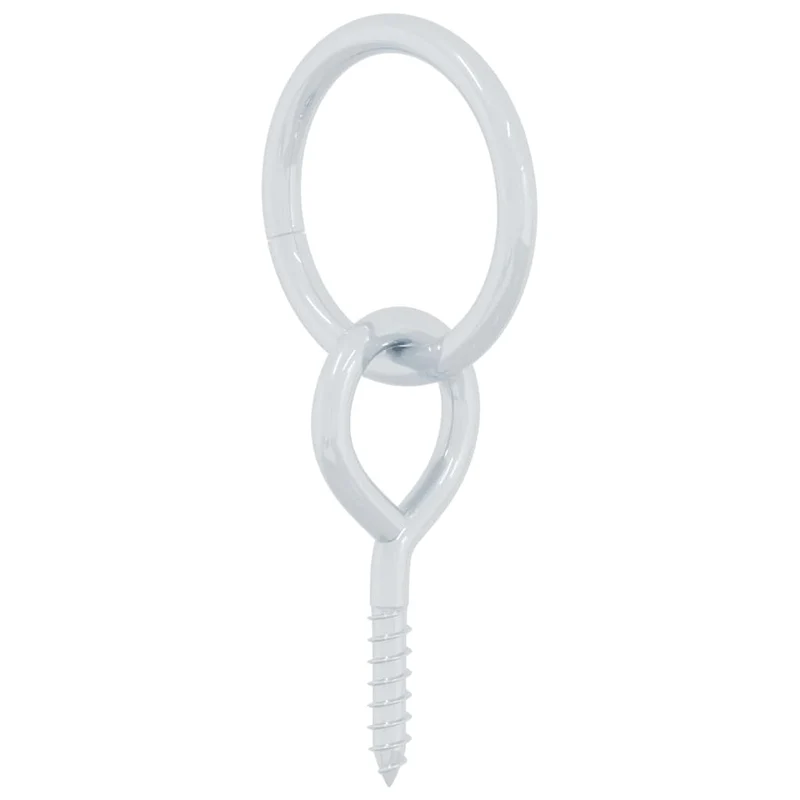 Anbinderinge mit Ösenschrauben 3 Stk. Silbern Stahl Barrenringe Schaukelringe