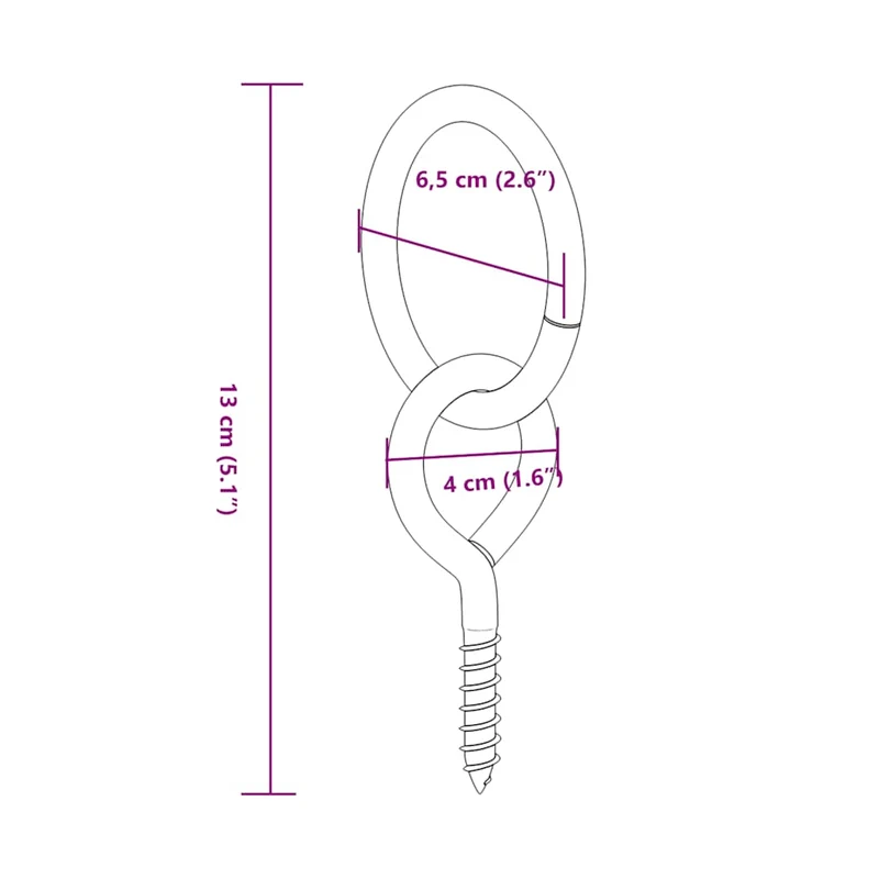 Anbinderinge mit Ösenschrauben 3 Stk. Silbern Stahl Barrenringe Schaukelringe