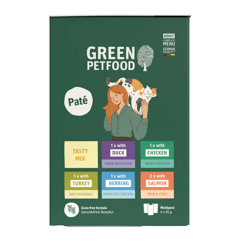 Green Petfood Cat Pate Multipack