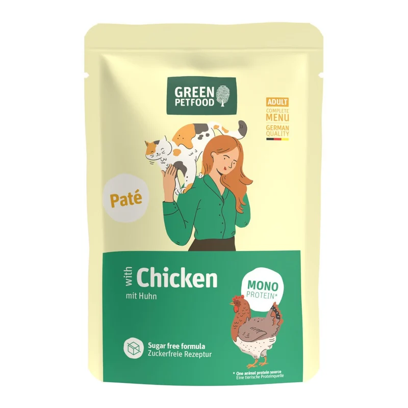Green Petfood Cat Pate with Chicken