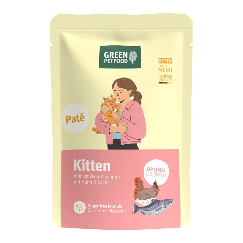 Green Petfood Cat Pate Kitten with Chicken & Salmon
