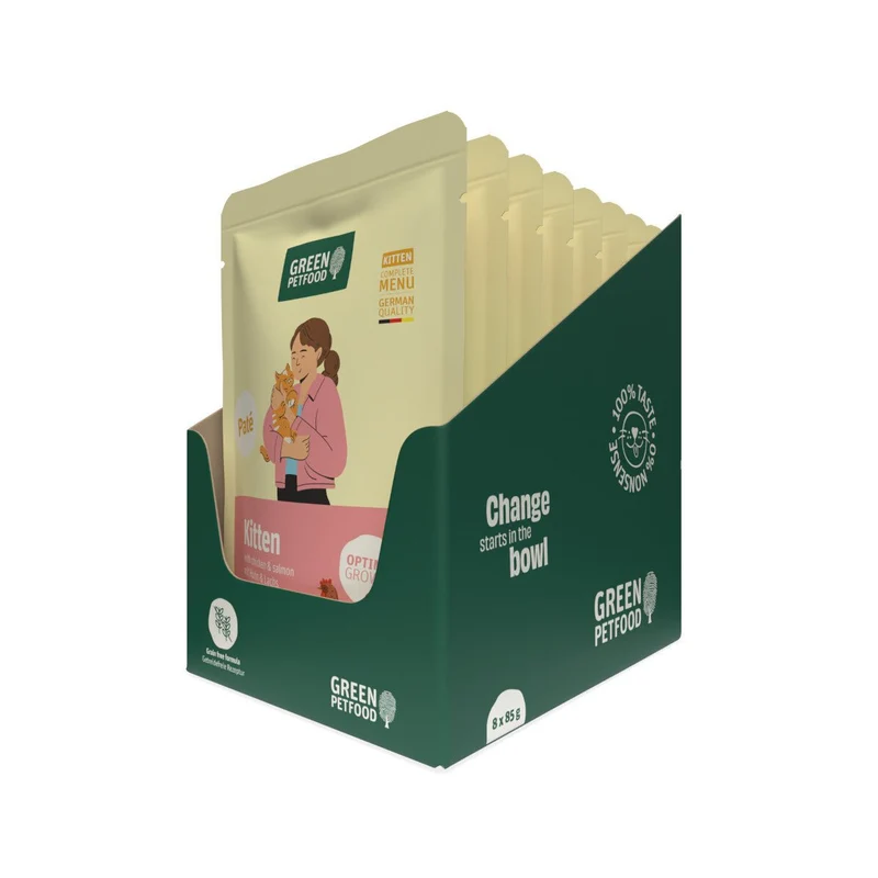 Green Petfood Cat Pate Kitten with Chicken & Salmon