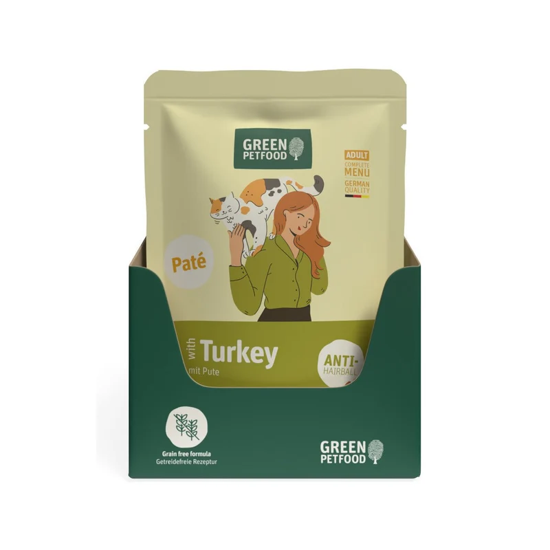 Green Petfood Cat Pate with Turkey