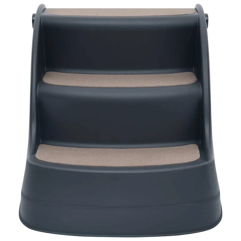 Hundetreppe 3 Stufen Klappbar Dunkelgrau 38x50x38 cm Haustiertreppe