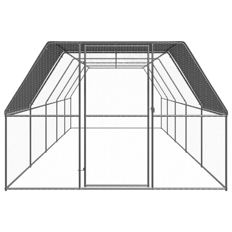 Hühnerkäfig Hühnerstall Stahl 3 x 10 x 2 m Auslauf Freigehege Tierkäfig Geflügelstall