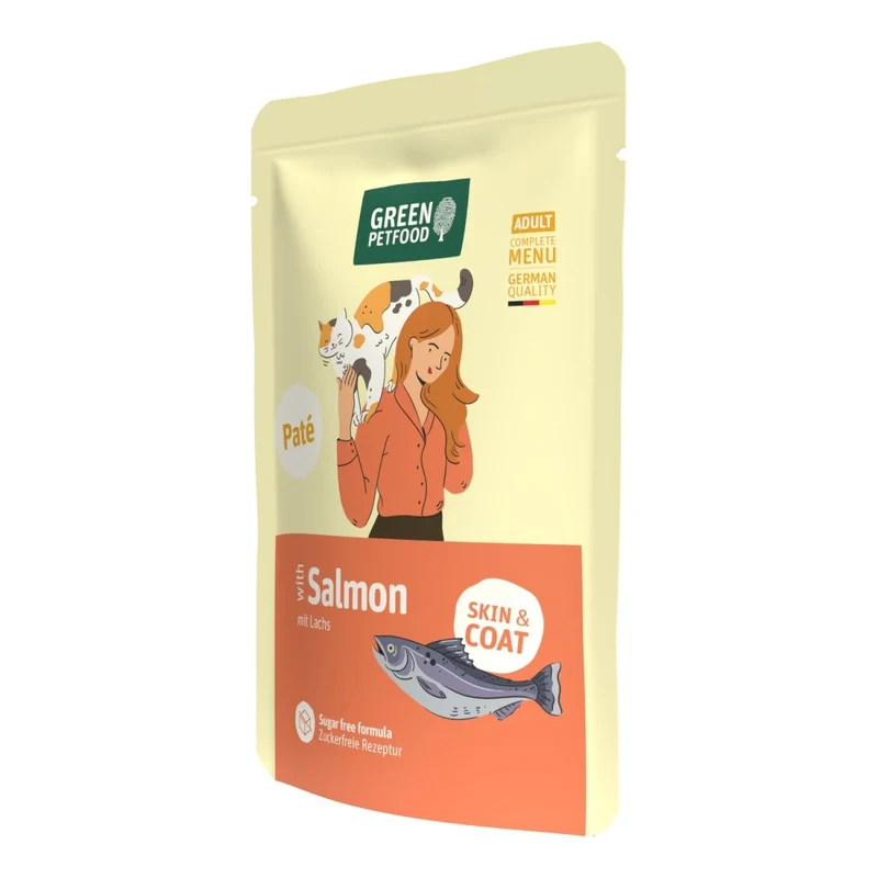 Green Petfood Cat Pate with Salmon