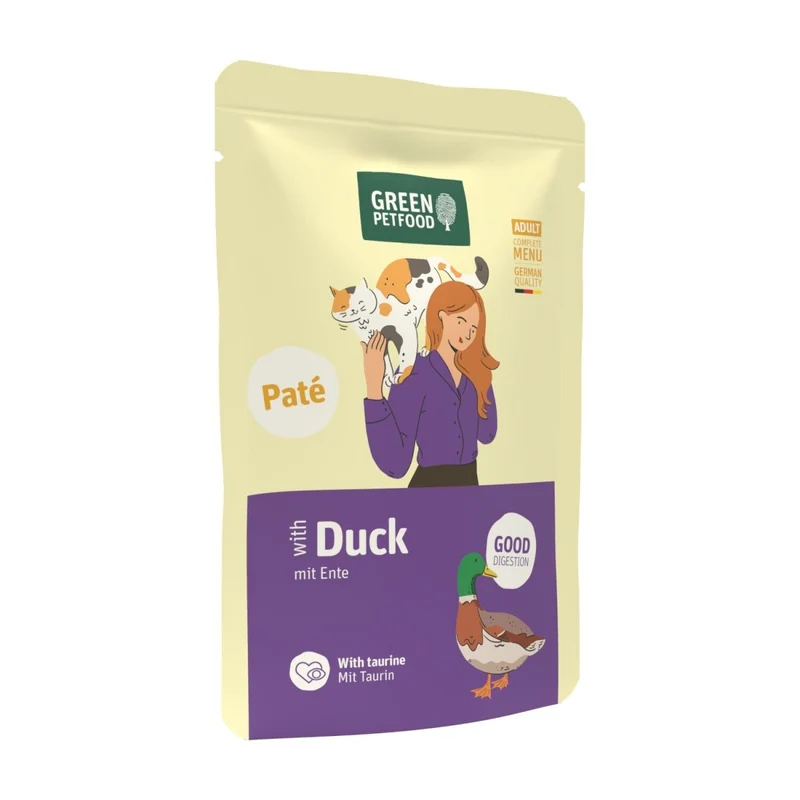 Green Petfood Cat Pate with Duck