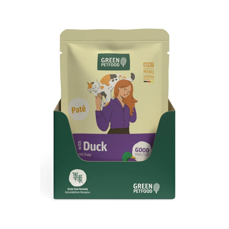 Green Petfood Cat Pate with Duck
