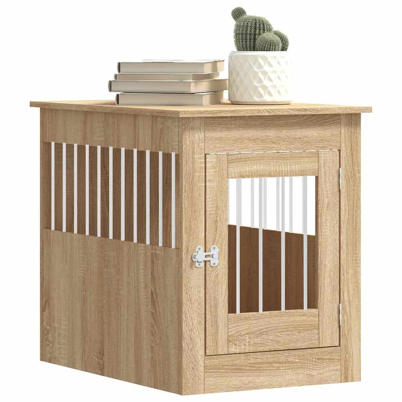 Hundekäfig im Möbelstil Sonoma-Eiche 55x80x68 cm Holzwerkstoff Hundebox