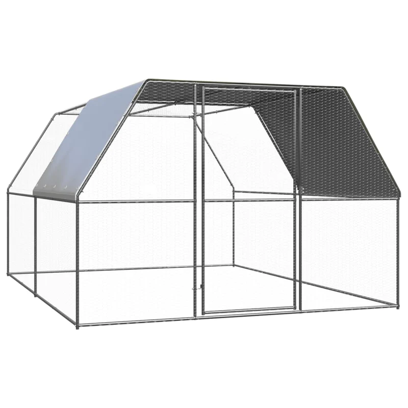 Hühnerkäfig Hühnerstall Stahl 3 x 4 x 2 m Auslauf Freigehege Tierkäfig Geflügelstall