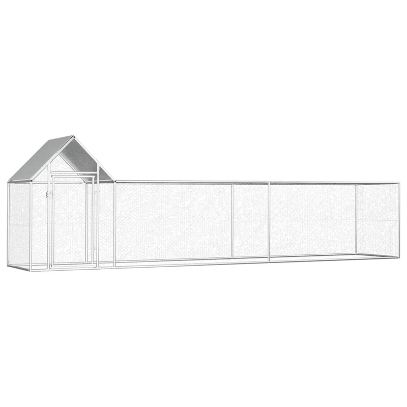 Hühnerkäfig Hühnerstall Stahl 5 x 1 x 1,5 m Auslauf Freigehege Tierkäfig Geflügelstall