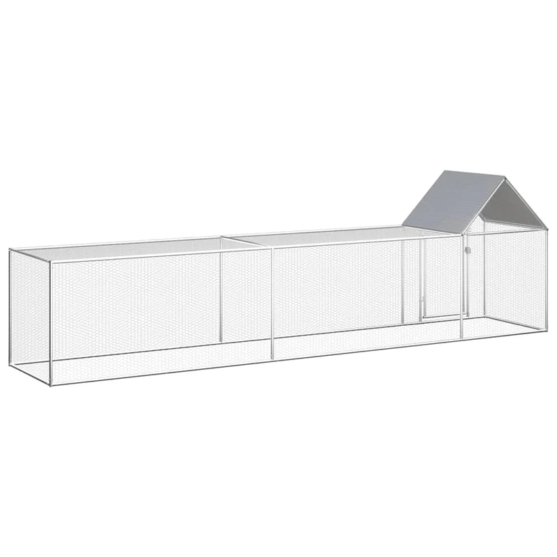 Hühnerkäfig Hühnerstall Stahl 5 x 1 x 1,5 m Auslauf Freigehege Tierkäfig Geflügelstall