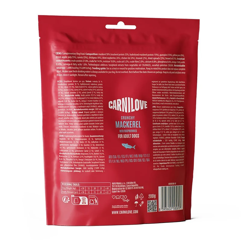 Carnilove Dog Crunchy Snack Mackerel with Raspberries