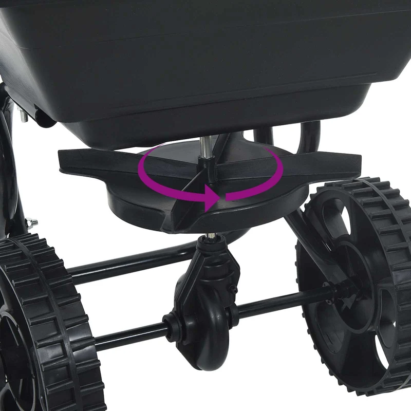 Handstreuwagen Streuer Schwarz 80 x 46 x 75 cm Düngewagen Salzsteuer