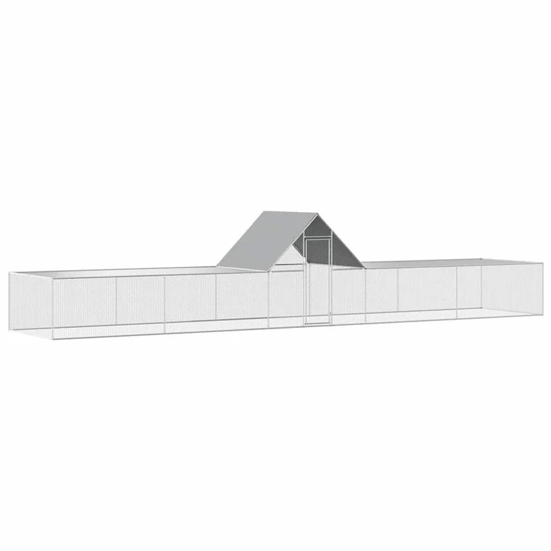 Hühnerkäfig Hühnerstall Stahl 10 x 2 x 2m Auslauf Freigehege Tierkäfig Geflügelstall