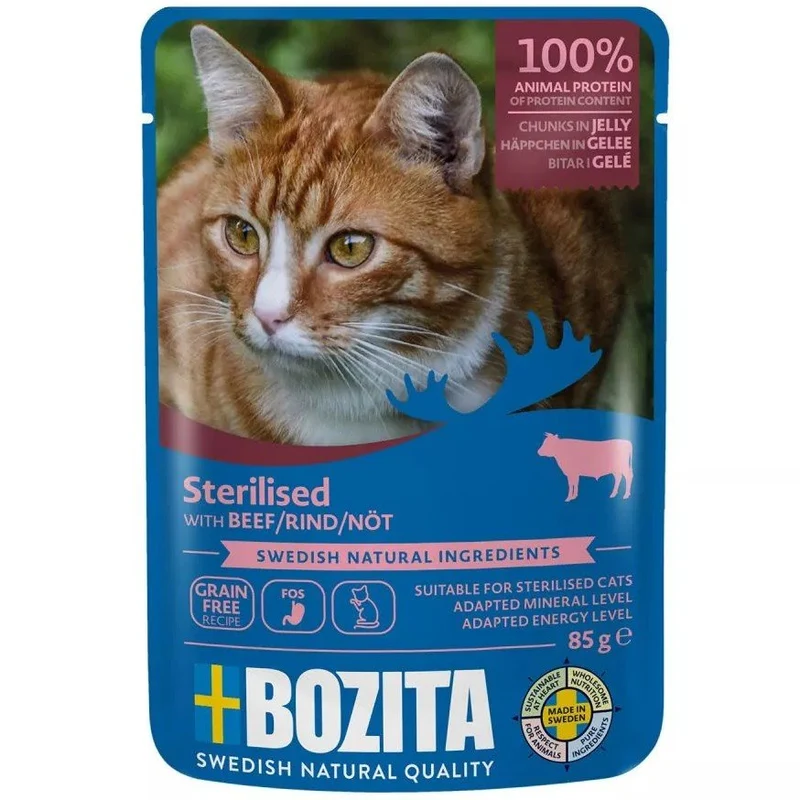 Bozita Häppchen in Gelee Pouch Sterilised mit Rind