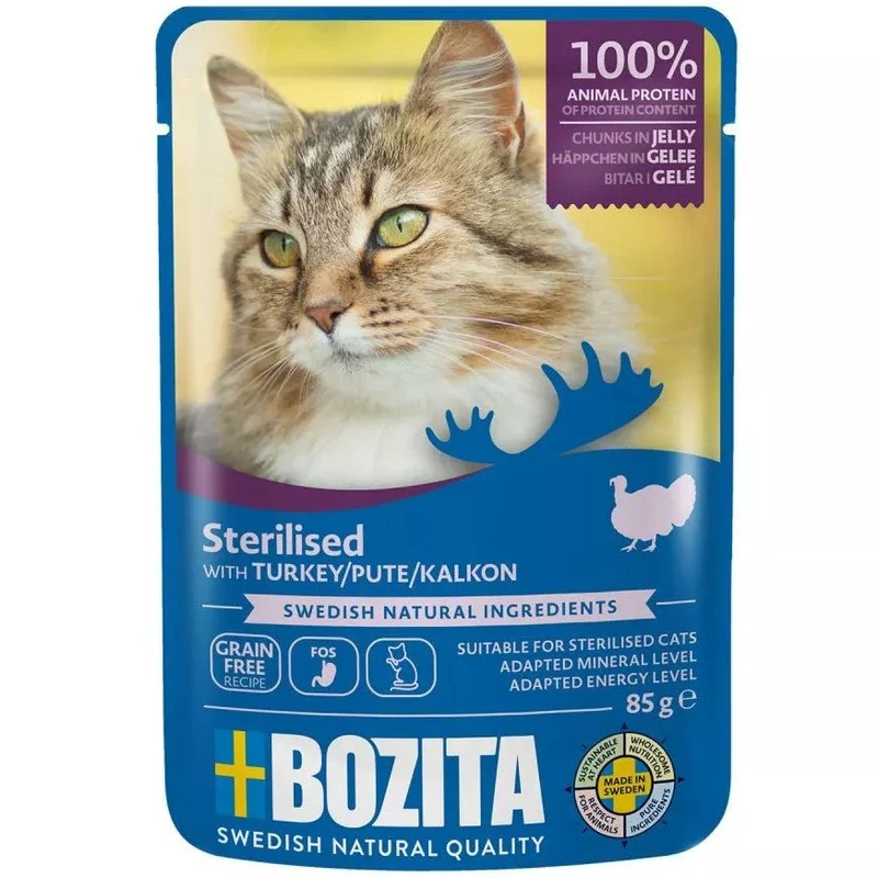 Bozita Häppchen in Gelee Pouch Sterilised mit Pute
