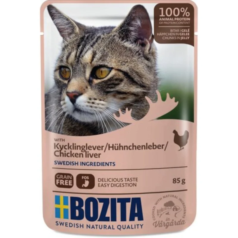 Bozita Häppchen in Gelee Pouch mit Hühnchenleber