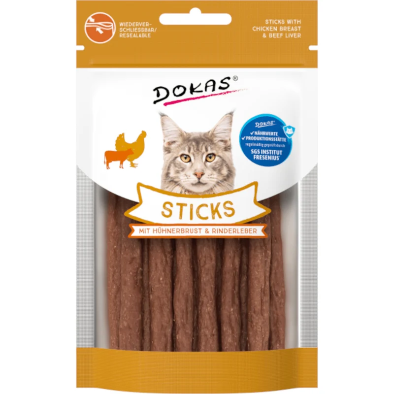 Dokas Sticks mit Hühnerbrust & Rinderleber