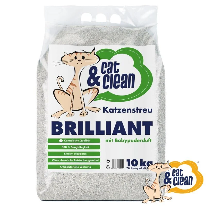 Cat & Clean Katzenstreu Brilliant mit Babypuderduft