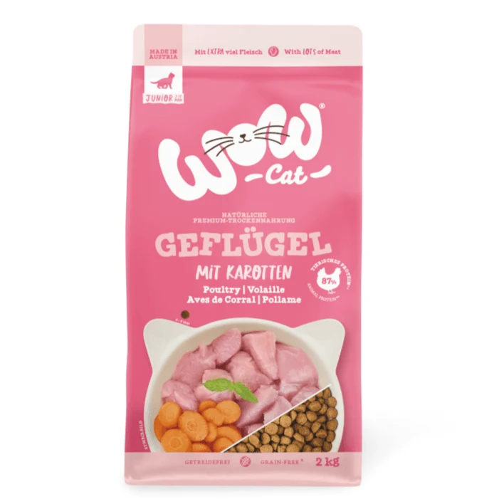 WOW Cat Junior Trockenfutter Geflügel mit Karotten