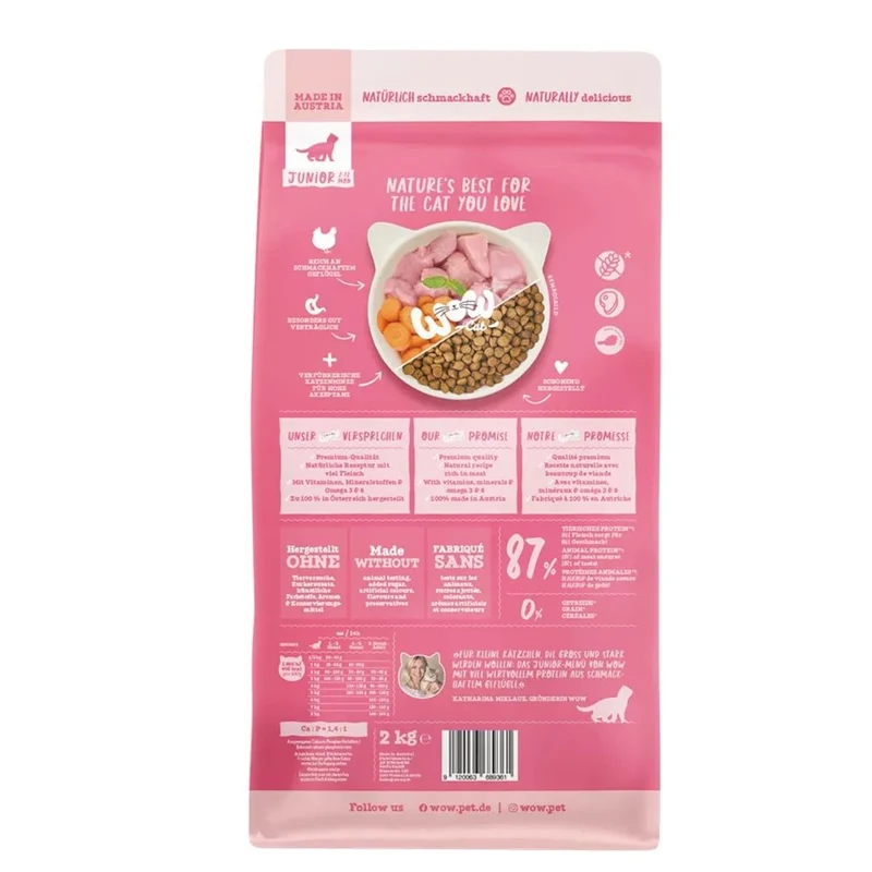 WOW Cat Junior Trockenfutter Geflügel mit Karotten