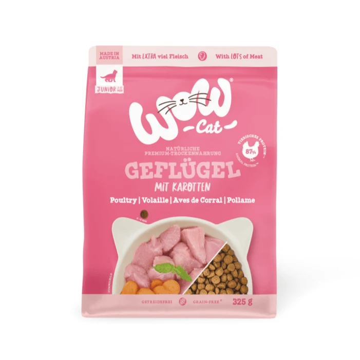 WOW Cat Junior Trockenfutter Geflügel mit Karotten