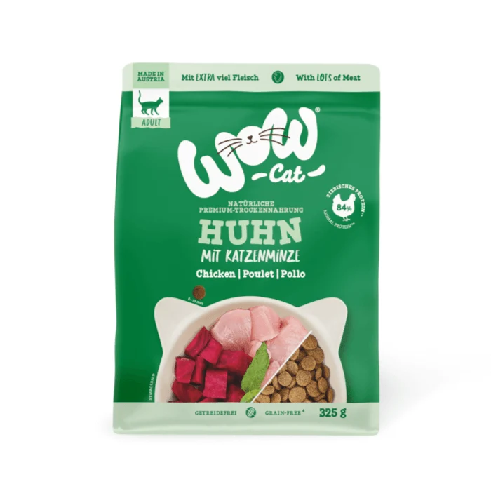WOW Cat Adult Trockenfutter Huhn mit Katzenminze