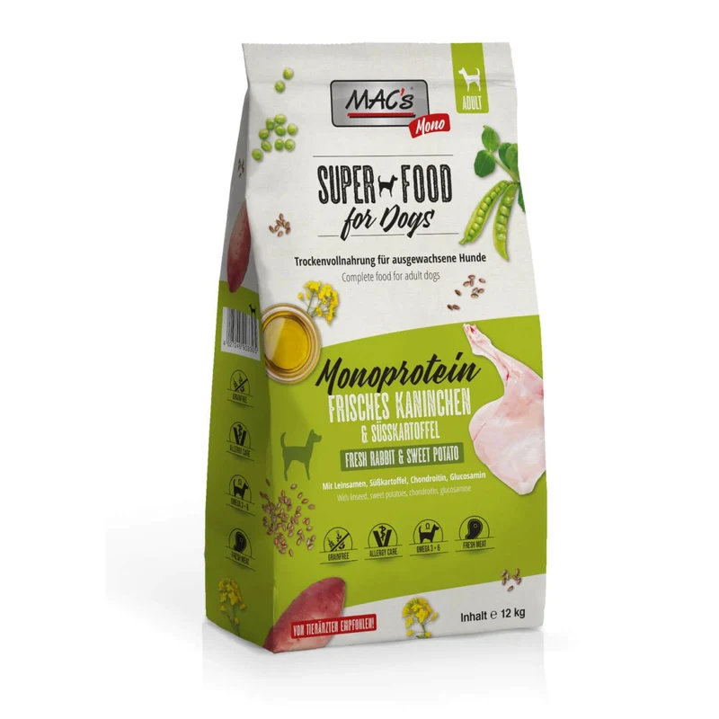 MACs Dog Monoprotein Frisches Kaninchen & Süßkartoffel