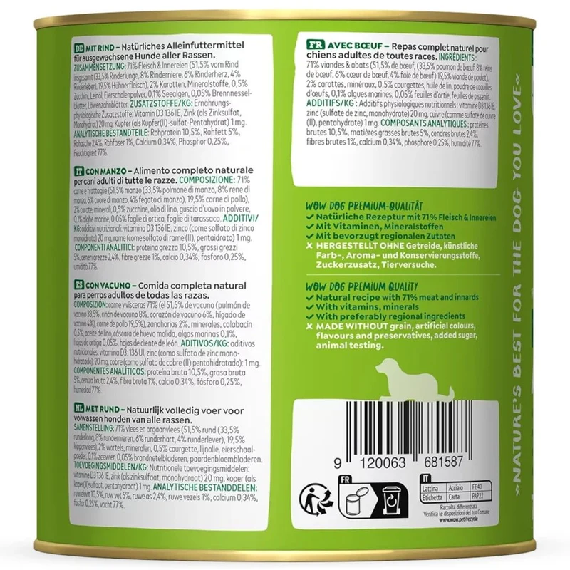 WOW Dog Adult Rind mit Karotte & Zucchini