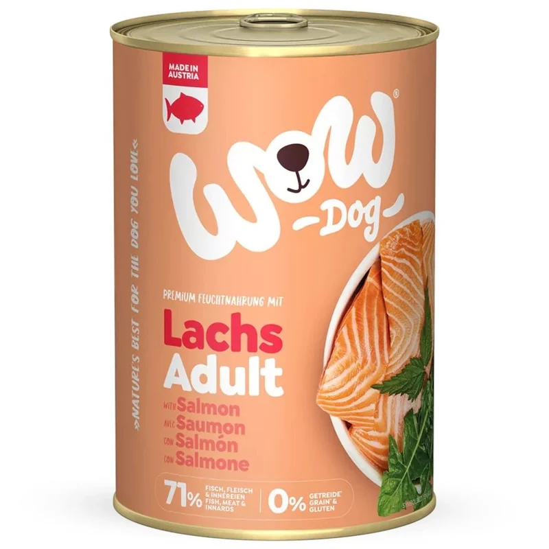 WOW Dog Adult Lachs mit Löwenzahn & Brennnessel