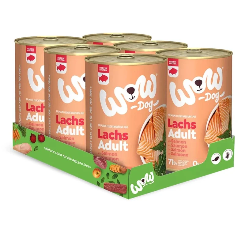 WOW Dog Adult Lachs mit Löwenzahn & Brennnessel