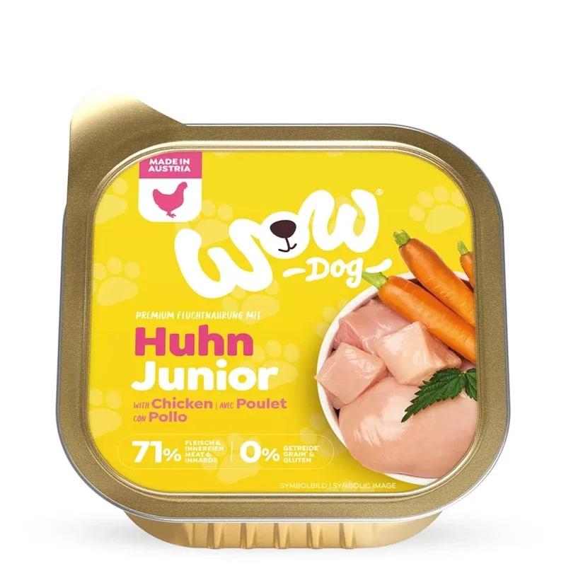WOW Dog Junior Schale Huhn mit Karotte & Brennnessel