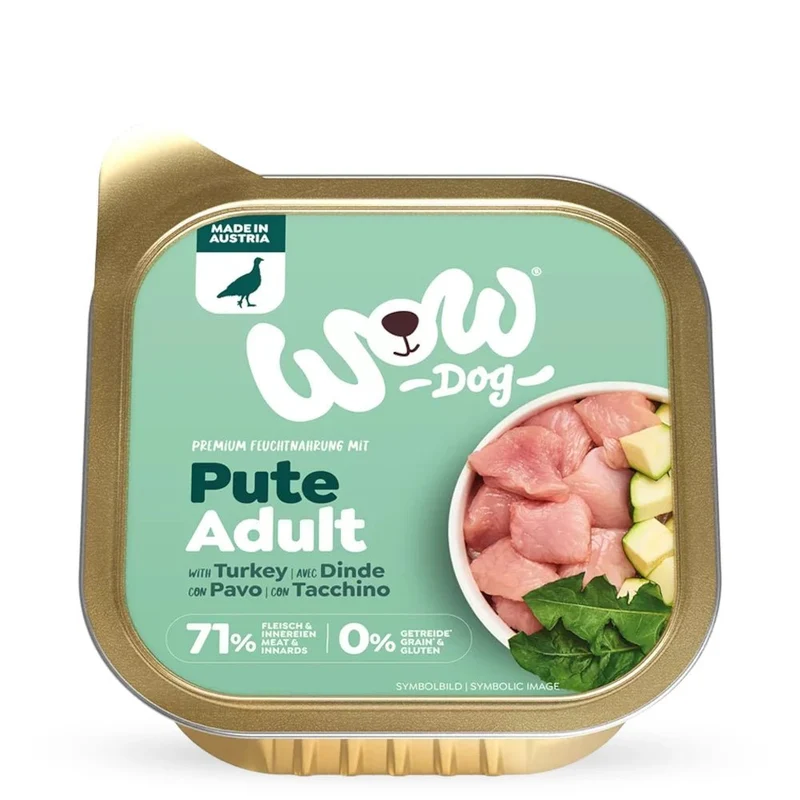 WOW Dog Adult Schale Pute mit Zucchini & Löwenzahn