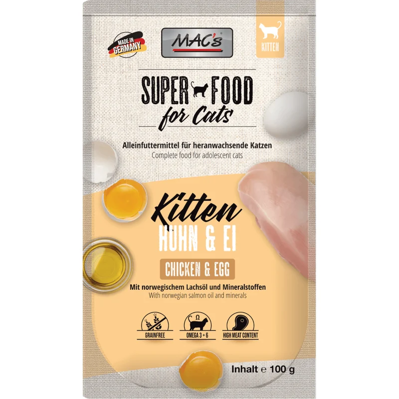 MACs Cat Pouch Kitten Huhn & Ei