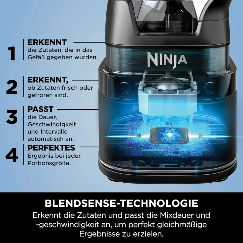 Ninja Detect Power Mixer Pro / Blender / Smoothie Maker, 1200 W, 2 L Krug (1,9 L max. Fassungsvermög