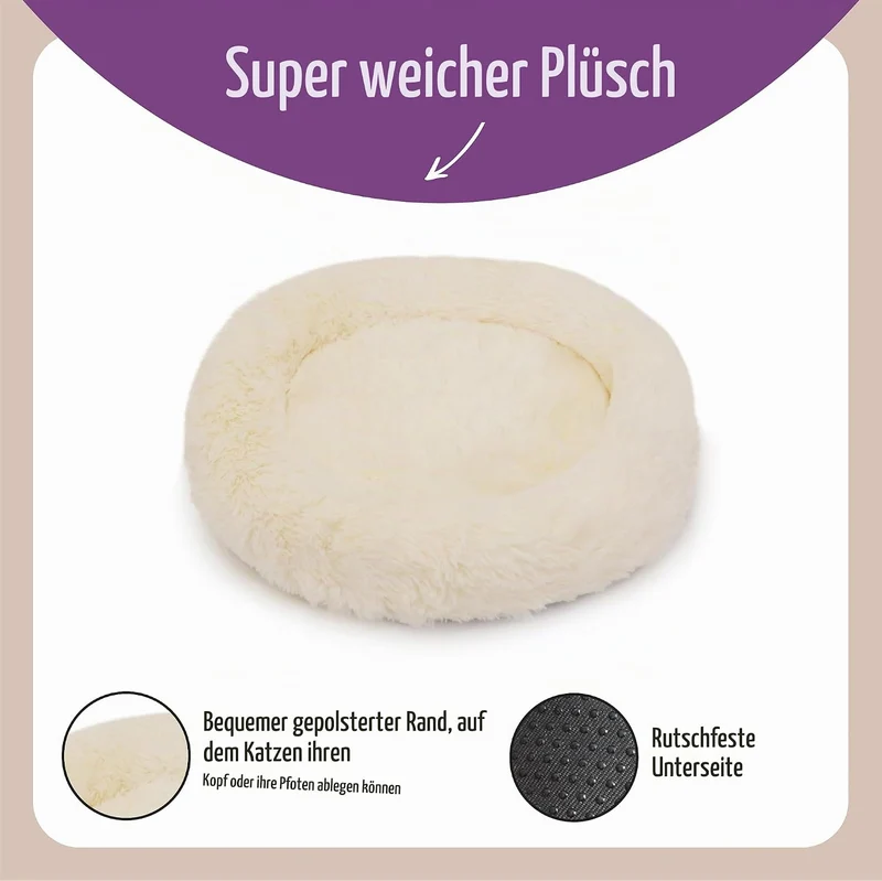 40 Winks Kuschelbett für Katzen, cremefarben