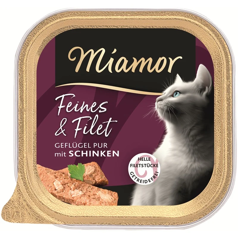 Miamor Feines Filet Geflügel Pur & Schinken - Schale 100 g