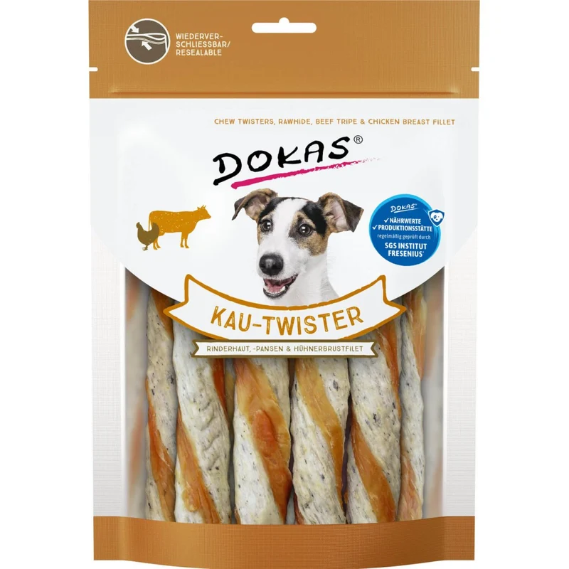 Dokas Kau-Twister mit Rinderhaut, Pansen & Hühnerbrustfilet
