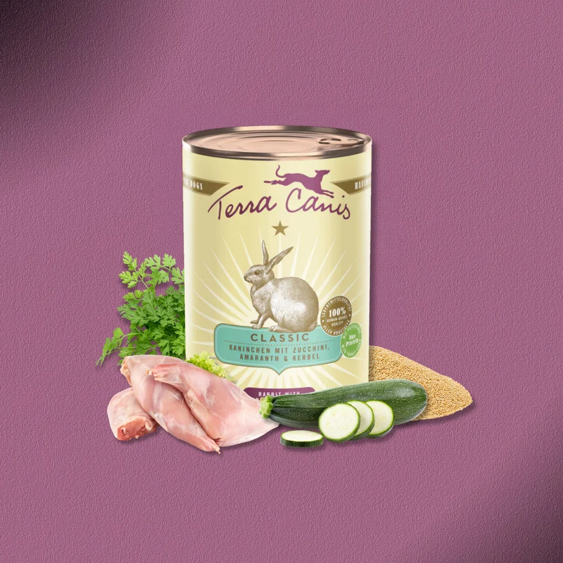 6x400g Terra Canis Kaninchen mit Zucchini, Amaranth & Kerbel