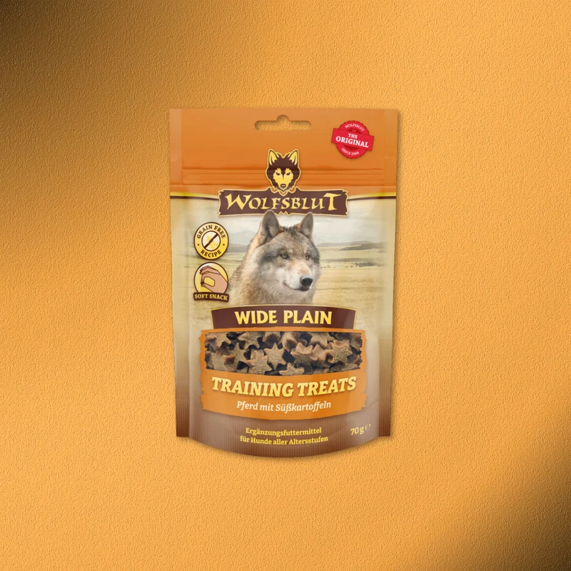 7x70g Wolfsblut Training Treats Wide Plain - Pferd mit Süßkartoffel