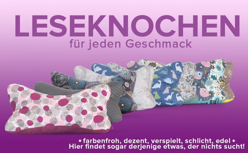 Leseknochen Nackenkissen Handmade in D, waschbar (Romantik), Romantik