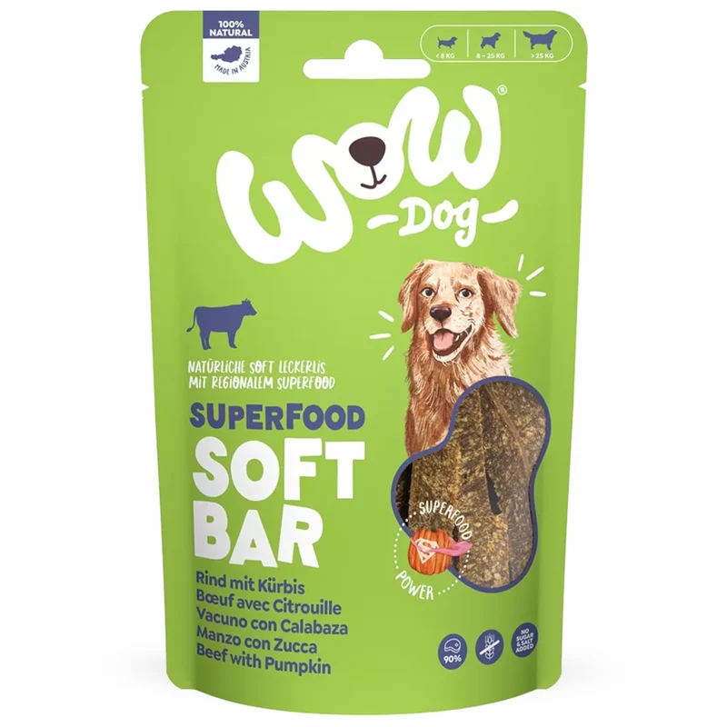 WOW Dog Superfood Soft Bar Rind & Kürbis