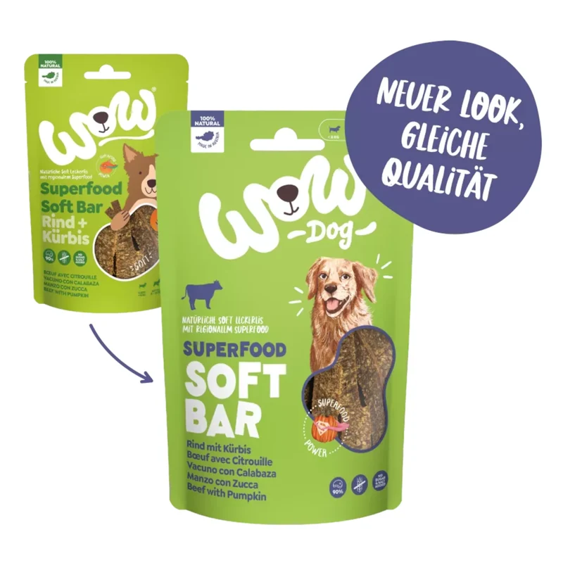 WOW Dog Superfood Soft Bar Rind & Kürbis
