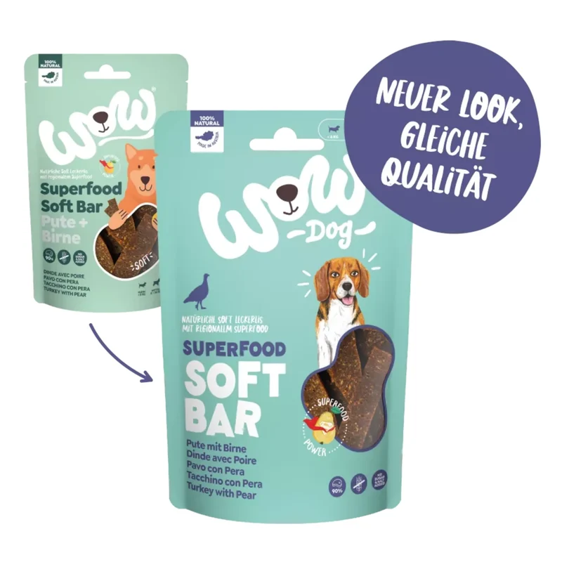 WOW Dog Superfood Soft Bar Pute & Birne