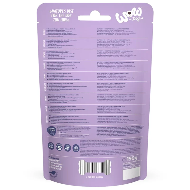 WOW Dog Superfood Soft Bar Lamm & Rote Rübe