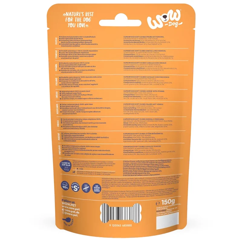 WOW Dog Superfood Soft Cubes Pferd & Fenchel
