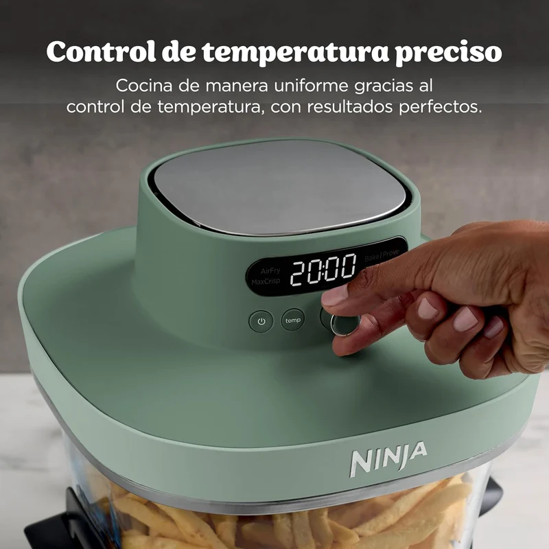Ninja CRISPi PRO XL Glas-Heissluftfritteuse (Air-Fryer), 5 voreingestellte Zubereitungsfunktionen, C