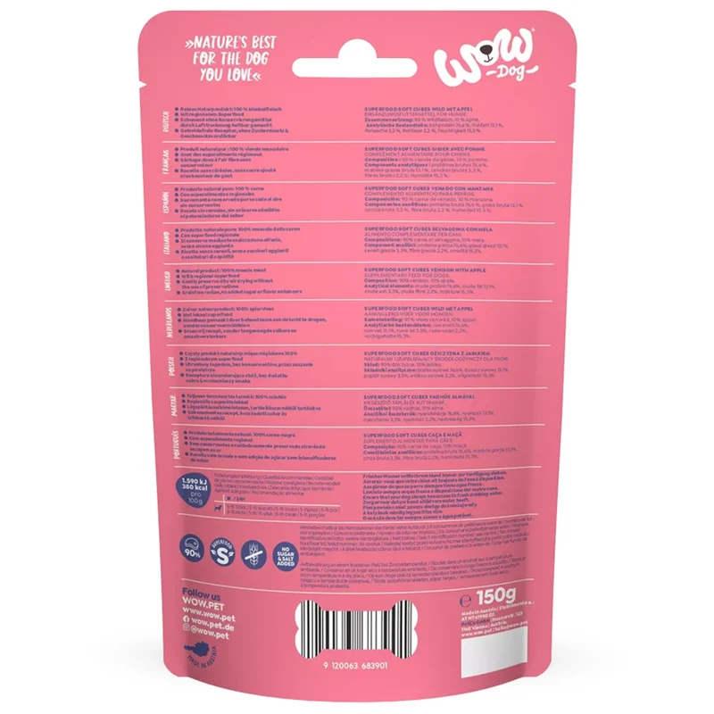 WOW Dog Superfood Soft Cubes Wild & Apfel